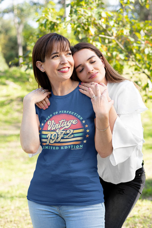 Retro Sunset Vintage 1972 Birthday Shirt, 51st For Her - Women born in 1972 - Aged To Perfection Limited Edition T-shirt Gift SUN-1972