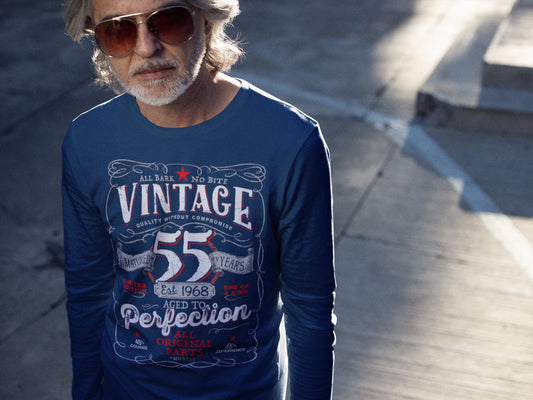 55th in 2023 Birthday Gift For Men and Women - Vintage 1968 Aged To Perfection® Mostly Original Parts Courage T-shirt Gift idea VIN-55-1968