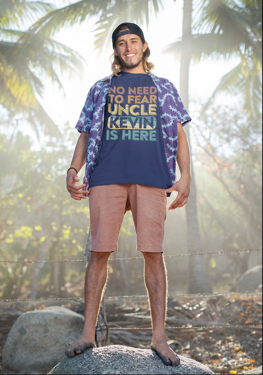 Funny Uncle Shirt, No Need To Fear, Personalized Uncle Gift, Crazy Uncle Shirt, Custom Uncle Gift, Promoted to Uncle, Retro Vintage Sunset