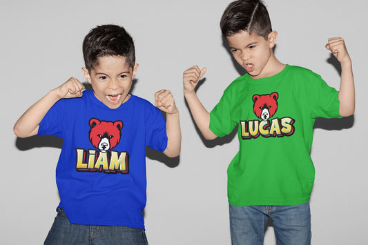 Custom Girl or Boy Name, Cute Bear Cub, Matching Family Set, Personalized Kids Shirt, Toddler Baby Top, Matching Papa Bear Infant T-Shirt