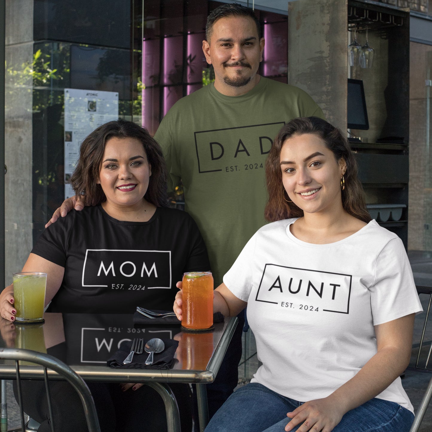 Custom Aunt Est 2024 T-Shirt, ANY YEAR Aunt Est 2023 Shirt, Shirt For New Aunt, Birthday Gifts, Custom Family Shirts, New Aunt Tee 2024