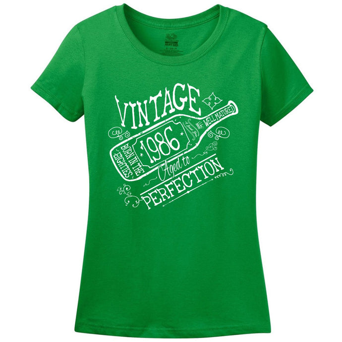 ANY YEAR! 30th 40th 50th Birthday Gift Men Women Vintage 1986 Aged To Perfection A Great Year Born Eighties T-shirt Wino Wine bottle W-1986