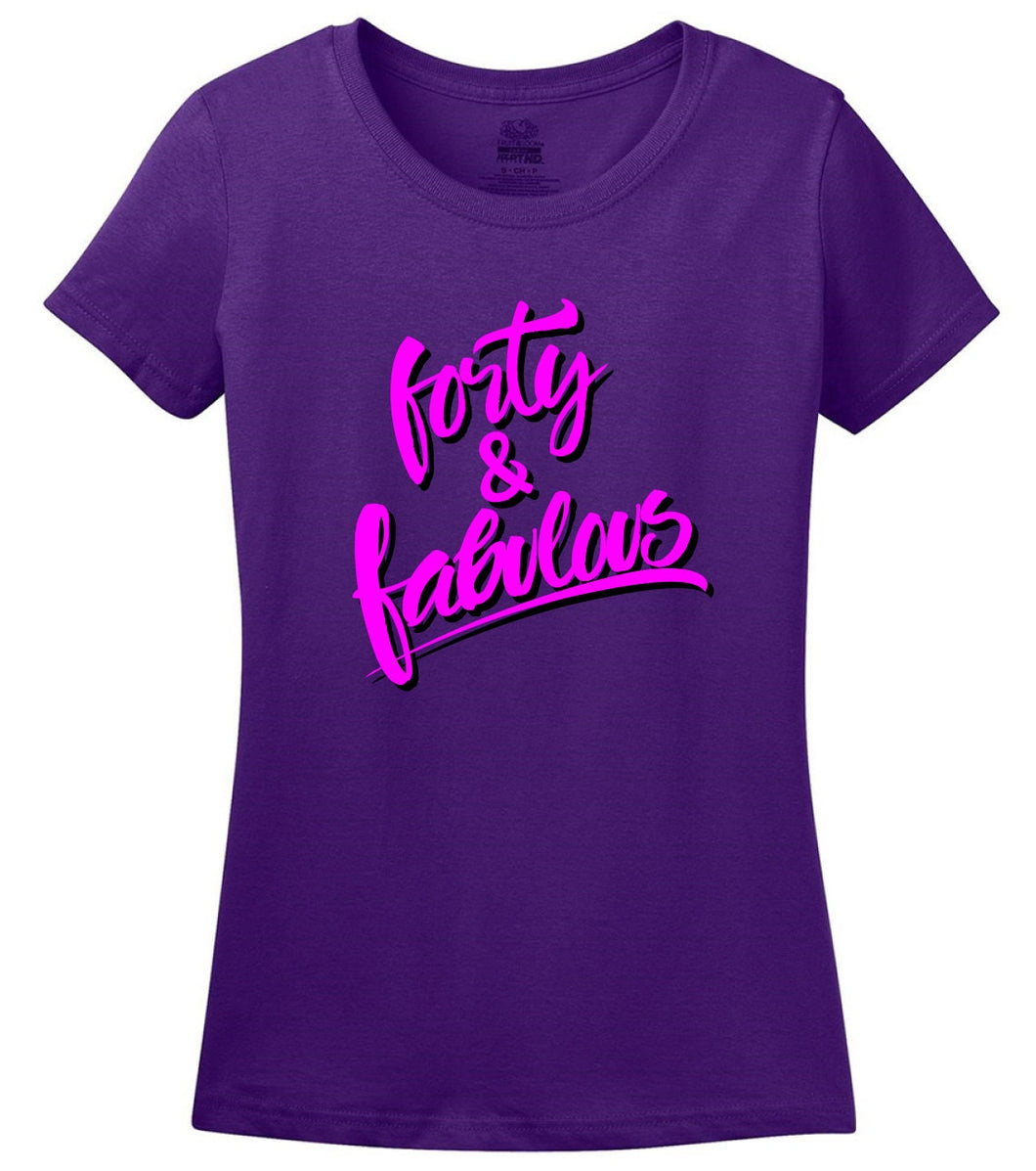 40th Birthday Shirt - 40 and Fabulous - Birthday Girl T-shirt - 40 years Or ANY YEAR you want T-shirt - Ladies birthday Shirt Gift S-103