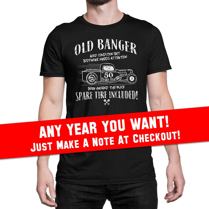 50th Birthday Shirt 1973 Old banger Funny t-shirt for Dad - Funny Car guy t-shirt- Mechanic shirt for grandfather grandpa dad father OLDB-50