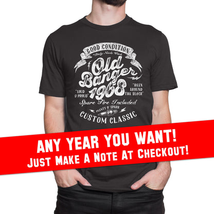 Funny 50th Birthday Old banger t-shirt. Funny Car guy t-shirt. Mechanic shirt. 1968 shirt for grandfather grandpa dad father cool OB-1968