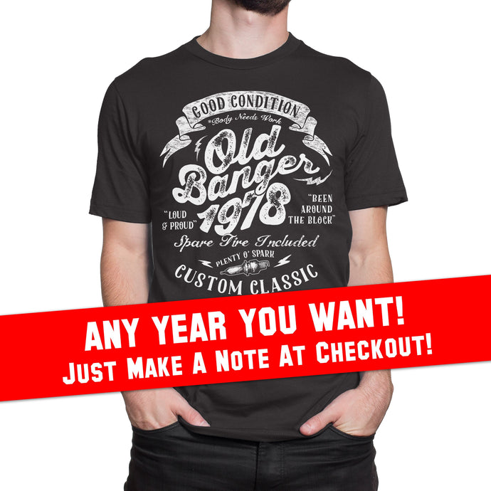 Funny 44th Birthday Old banger t-shirt. Funny Car guy t-shirt. Mechanic shirt. 1978 shirt for grandfather grandpa dad father cool OB-1979