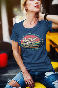 Retro Sunset 36th Birthday Shirt For Her - Women born in 1987 - Vintage 1987 Aged To Perfection Limited Edition T-shirt Gift idea  SUN-1987