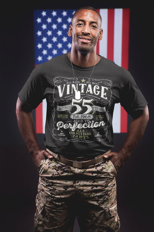 55th in 2023 Birthday Gift For Men and Women - Vintage 1968 Aged To Perfection® Mostly Original Parts Courage T-shirt Gift idea VIN-55-1968