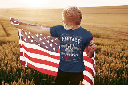 60th Birthday Gift For Men, 1963 Birthday Shirt, Vintage Aged To Perfection, Men and Women, Vintage 1963 Mostly Original Parts  V-60-1963