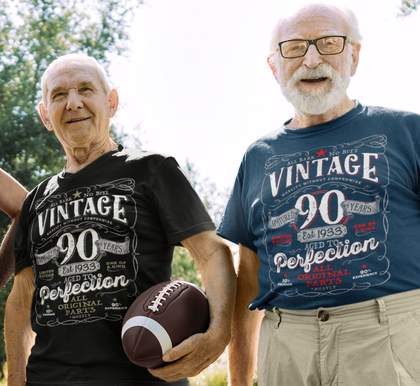 90th in 1933 Birthday Gift For Men and Women - Vintage 1933 Aged To Perfection® Mostly Original Parts Courage T-shirt Gift idea VIN-90-1933