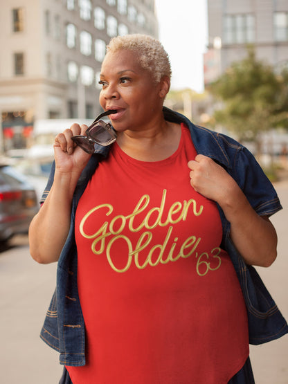 Funny 60th Birthday Gift for Men or Women - Golden Oldie 63 - 1963 - Cute 60th Birthday Shirt for Grandfather T-shirt Aged Perfection GO-63