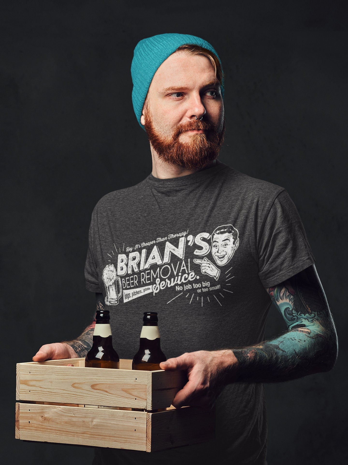 Brian's Beer Removal Service Shirt, Personalized Birthday Gift, Custom Father's Day, Custom Name, Dad Beer Gift, Gift For Dad, T-shirt 1316