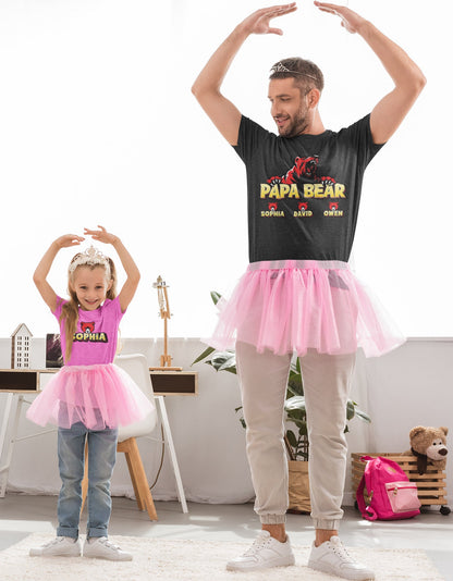 Personalized Papa Bear Shirt with Kids Names, or Grandkids, Custom Name Grandpa T-shirt, Father's Day Shirt For Pops, Personalized Gift