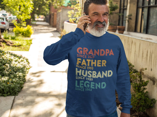 Personalized Grandpa Shirt, Father's Day Dad Shirt, Grandpa Father Husband Legend, Grandfather Custom Dates, Dad Birthday Gift for Men, 60th