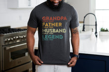 Personalized Grandpa Shirt, Father's Day Dad Shirt, Grandpa Father Husband Legend, Grandfather Custom Dates, Dad Birthday Gift for Men, 60th