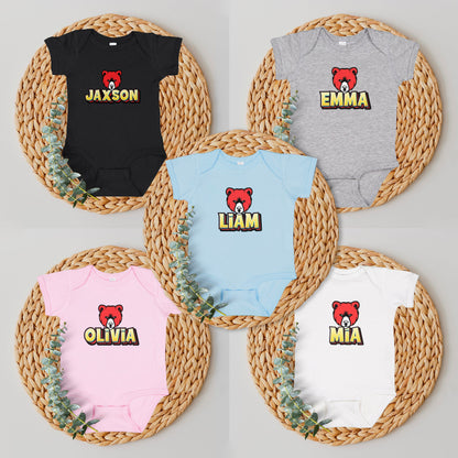 Personalized Kids Shirt, Custom Girl or Boy Name, Cute Bear Cub, Matching Family, Toddler Retro TShirt, Matching Papa Bear Infant T-Shirt