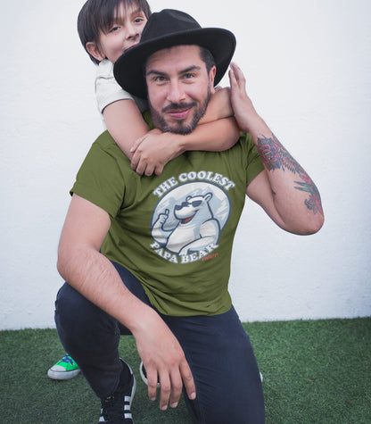 Coolest Papa Bear Ever Shirt, Polar Bear Fathers Day Shirt, Cool Papa T-Shirt, Fathers Day Gift For Daddy, New Dad T-shirt For Him S-205