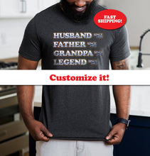 Custom 60th Birthday or Father's Day Shirt for Grandpa, Personalized Dad Shirt, Husband Father Grandpa Legend, Grandfather 50th 70th Gift v4