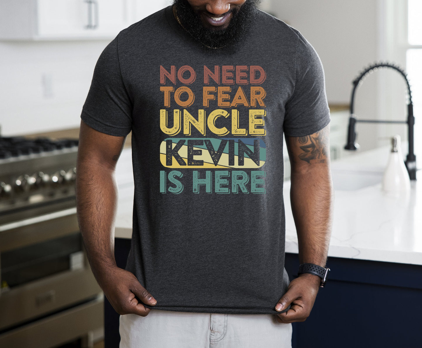 Funny Uncle Shirt, No Need To Fear, Personalized Uncle Gift, Crazy Uncle Shirt, Custom Uncle Gift, Promoted to Uncle, Retro Vintage Sunset