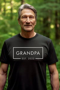Grandpa and Grandma Est. 2023 Shirts, Gift for Grandparents, Baby Announcement Tee, Matching Family T-Shirts, Grandparents Couple S-215