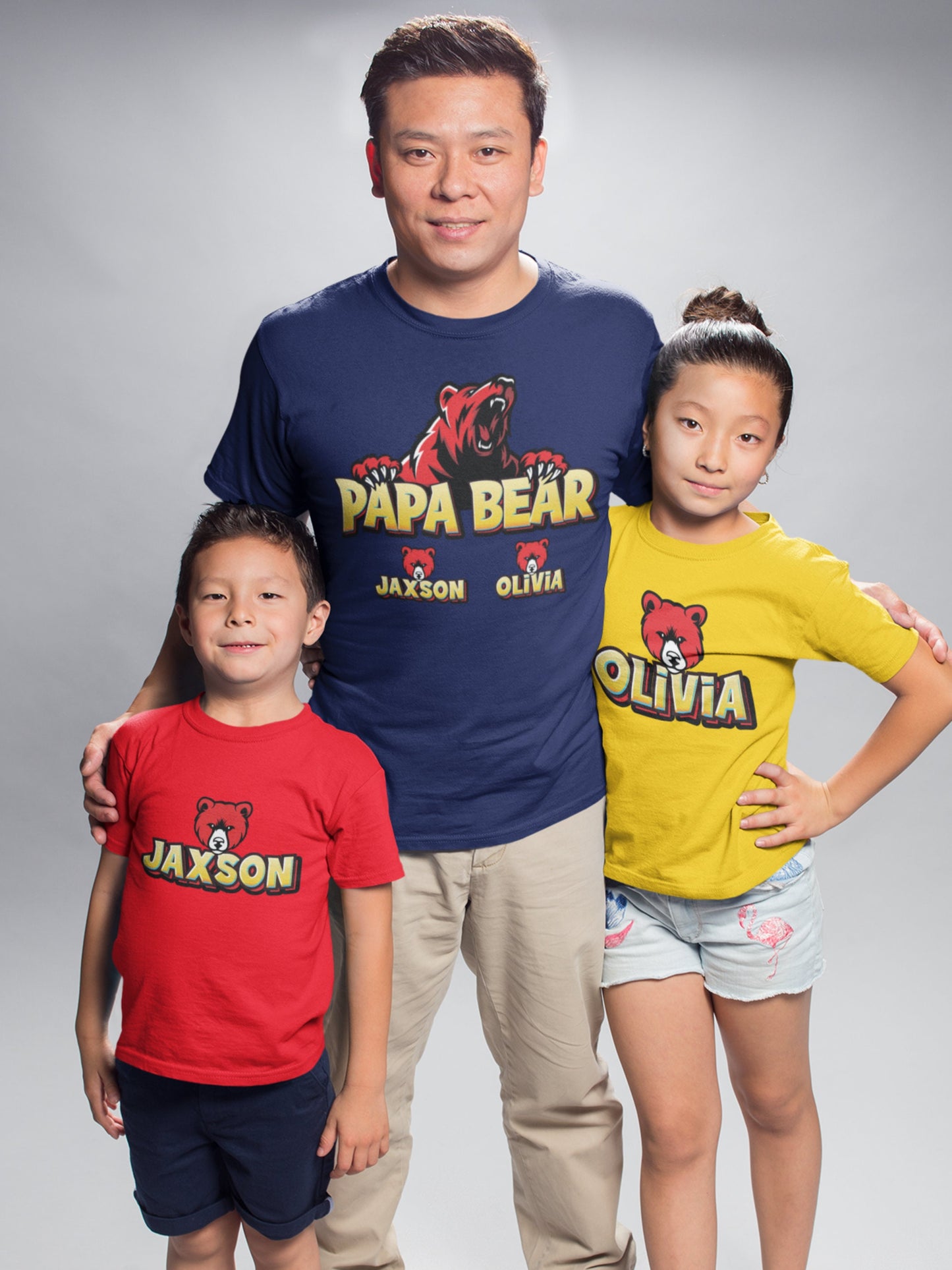 Personalized Papa Bear Shirt with Kids Names, or Grandkids, Custom Name Grandpa T-shirt, Father's Day Shirt For Pops, Personalized Gift