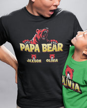 Personalized Papa Bear Shirt with Kids Names, or Grandkids, Custom Name Grandpa T-shirt, Father's Day Shirt For Pops, Personalized Gift