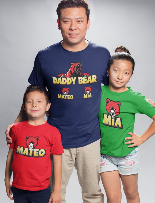 Personalized Daddy Bear Shirt with Kids Names For Dad, Custom Name Gift T-shirt, Father's Day Shirt For Dad, Personalized Gift Daddy For Him