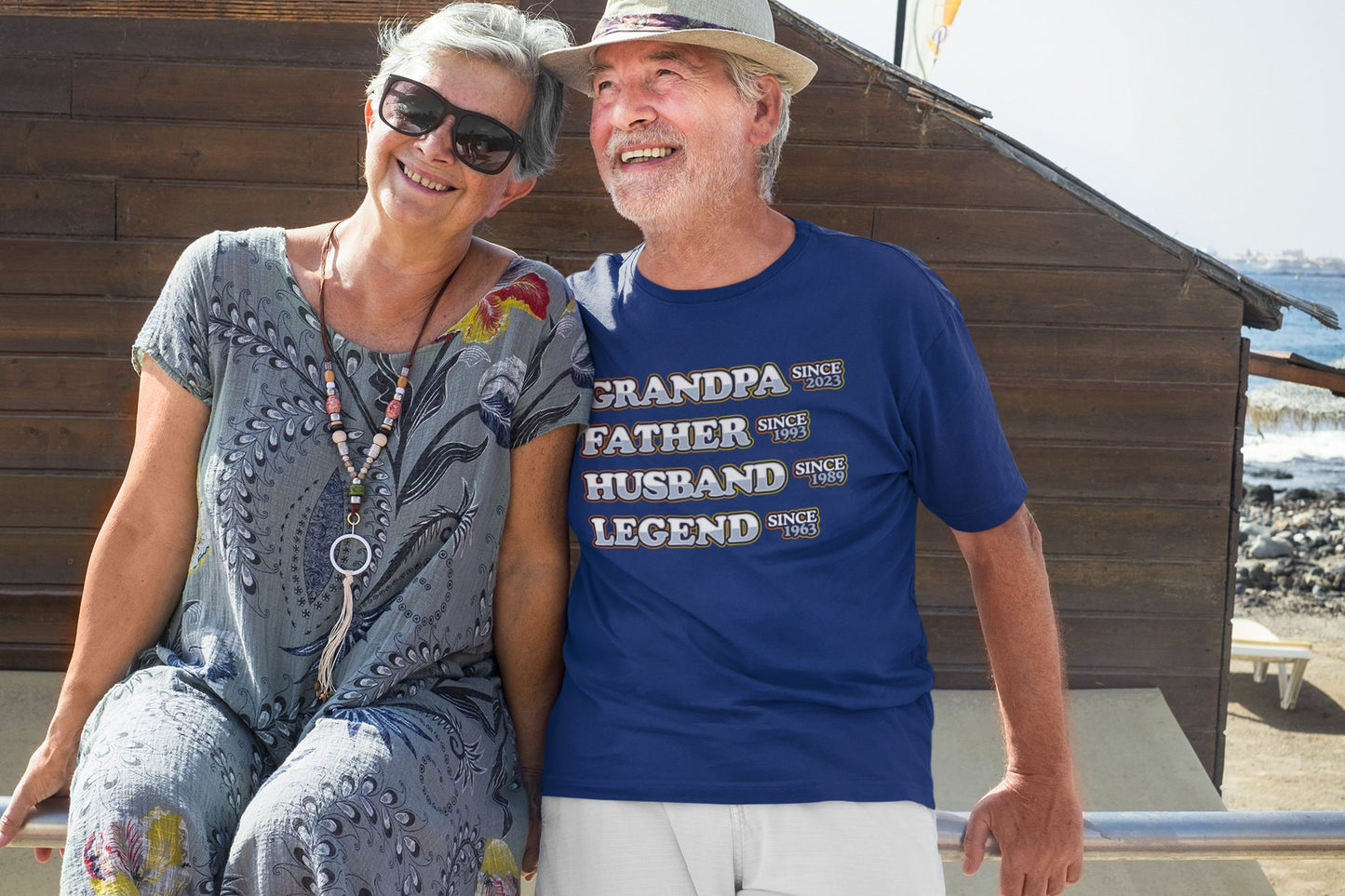 Personalized Dad Grandpa Shirt, Father's Day Shirt, Grandpa Father Husband Legend, Grandfather Custom Dates, Funny Dad Birthday Gift for Men