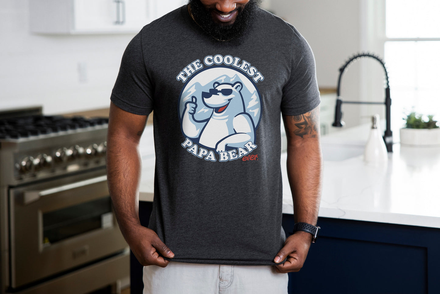 Coolest Papa Bear Ever Shirt, Cool Papa Fathers Day Shirt, Funny Papa Shirt, Funny Dad Shirt, Grandpa Shirt, New Grandpa T-Shirt S-205
