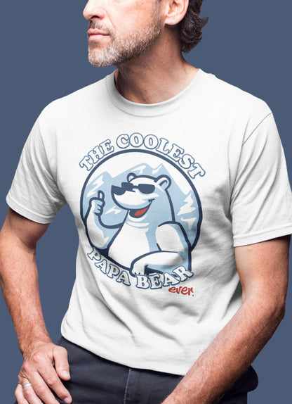 Coolest Papa Bear Ever Shirt, Cool Papa Fathers Day Shirt, Funny Papa Shirt, Funny Dad Shirt, Grandpa Shirt, New Grandpa T-Shirt S-205