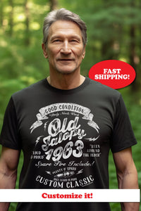 Old Jalopy 60th Birthday Shirt for Men, Funny Mechanic Birthday 1963 t-shirt, Car Birthday for Guys, Not Old I'm Classic, Fathers Day Dad OJ
