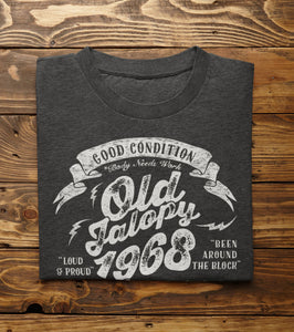 Old Jalopy 55th Birthday Shirt for Men, Funny Mechanic Birthday 1968 t-shirt, Car Birthday for Guys, Not Old I'm Classic, Fathers Day Dad OJ
