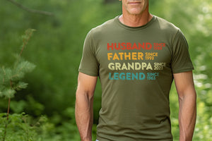 Personalized 60th Birthday or Father's Day Shirt for Grandpa, Custom Dad Shirt, Grandpa Father Husband Legend, Grandfather 50th 70th Gift