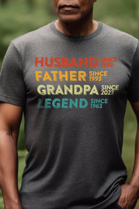 Personalized 60th Birthday or Father's Day Shirt for Grandpa, Custom Dad Shirt, Grandpa Father Husband Legend, Grandfather 50th 70th Gift