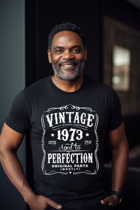 Vintage 1973, 50th in 2023 Birthday Gift For Men and Women -  Aged To Perfection Mostly Original Parts T-shirt Gift idea. More colors N-1973