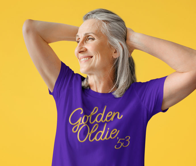 70th Birthday T-shirt, Golden Oldie 53, Birthday Gift For Grandma or Grandpa, 1953 Birthday, Aged To Perfection, Grandfather Men Gift GO-53