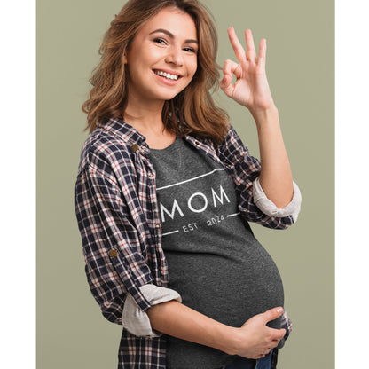 Custom Mom Est 2024 T-Shirt, ANY YEAR Mom Est 2023 Shirt, Shirt For New Mother, Mothers Day Gifts, Birthday For Mom, New Baby Tee ME-2024