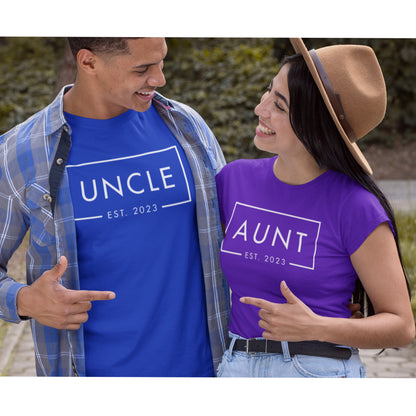 Custom Aunt Est 2024 T-Shirt, ANY YEAR Aunt Est 2023 Shirt, Shirt For New Aunt, Birthday Gifts, Custom Family Shirts, New Aunt Tee 2024
