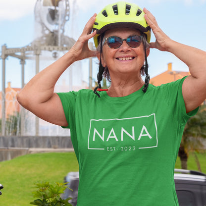 Custom Nana Est 2024 T-Shirt, ANY YEAR Nana Est 2023 Shirt, Shirt For New Nana, Birthday Gifts, Custom Family Shirts, Grandparents Tee 2024