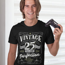 Vintage 25th Birthday T-shirt For Him - Aged To Perfection - Men and Women - Vintage 1998  Mostly Original Parts Gift idea.  V-25-1998
