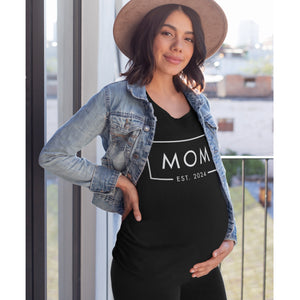 Custom Mom Est 2024 T-Shirt, ANY YEAR Mom Est 2023 Shirt, Shirt For New Mother, Mothers Day Gifts, Birthday For Mom, New Baby Tee ME-2024