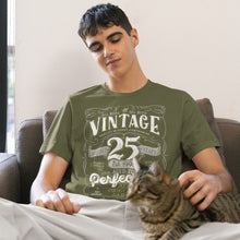 Vintage 25th Birthday T-shirt For Him - Aged To Perfection - Men and Women - Vintage 1998  Mostly Original Parts Gift idea.  V-25-1998